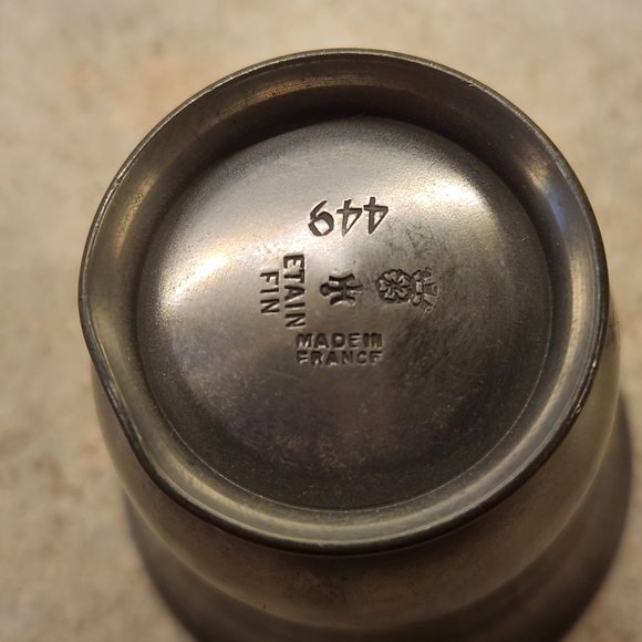 Vintage French fine pewter beaker Or Tumbler - Picture 3 of 9